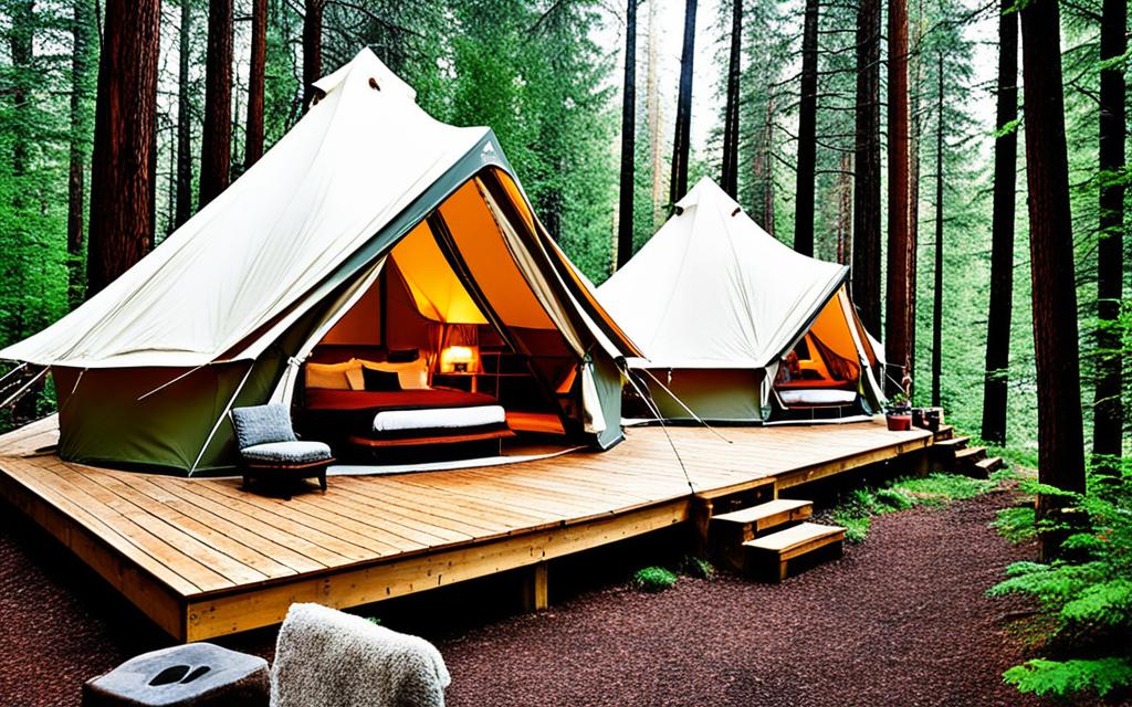 Glamping sites offering unique and luxurious experiences in nature