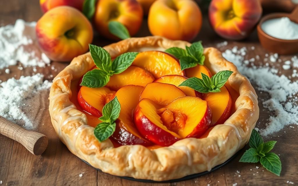 homemade peach tart