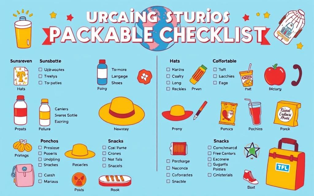 Universal Studios packing list printable